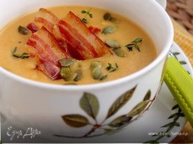Тыквенно-картофельный суп-пюре с беконом