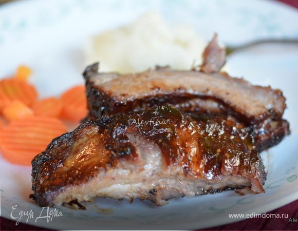 Свиные ребрышки в соевом-медовом маринаде и соусе Свиные ребрышки в соевом-медовом маринаде и соусе