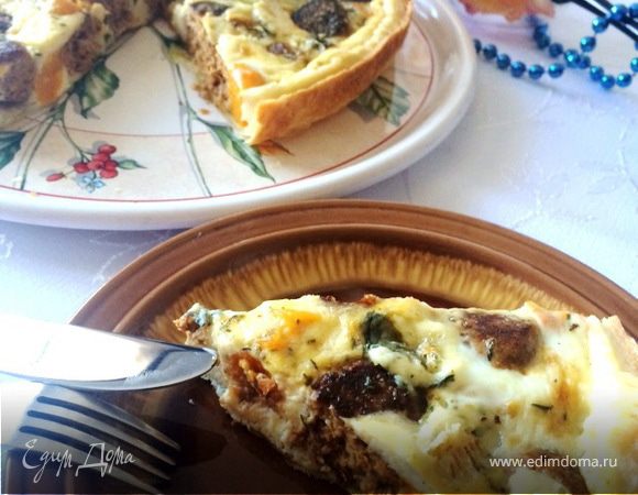 Киш с тефтелями, тыквой и сыром Дор блю Киш с тефтелями, тыквой и сыром Дор блю