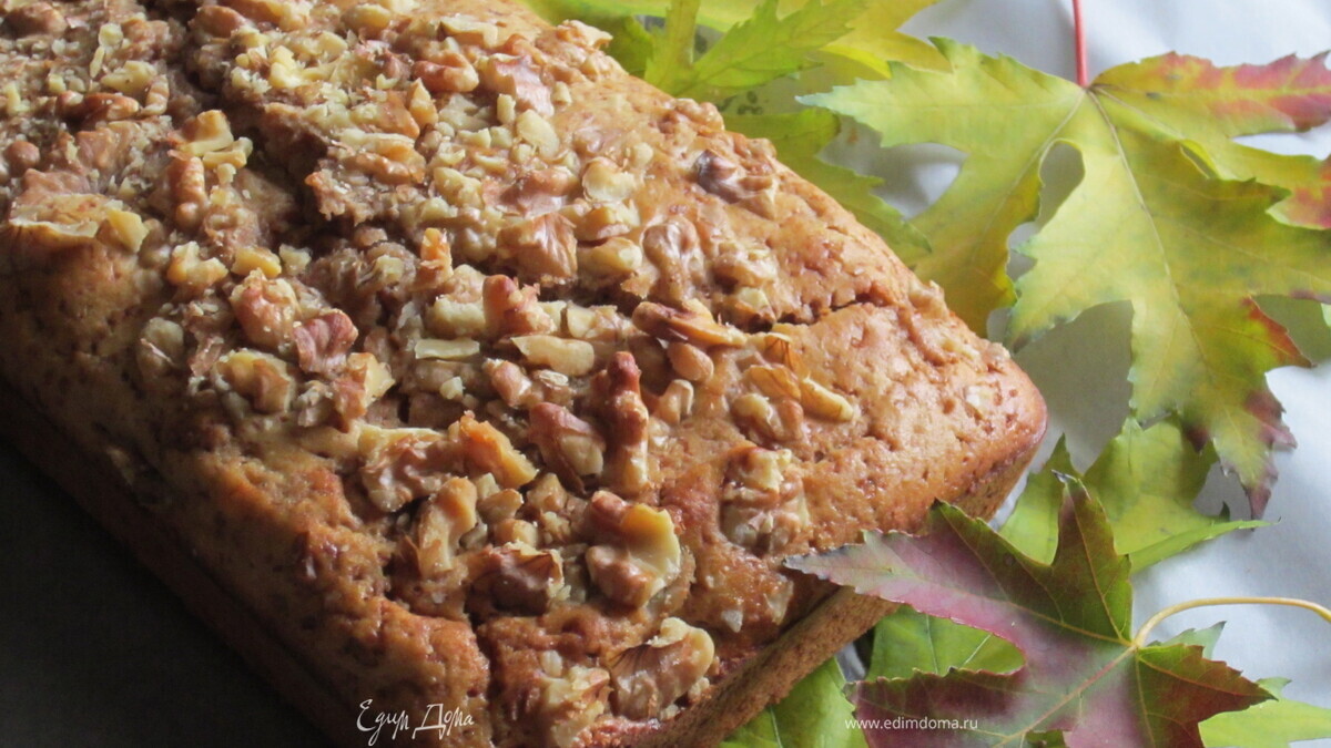 Творожный кекс с шоколадом и орехами