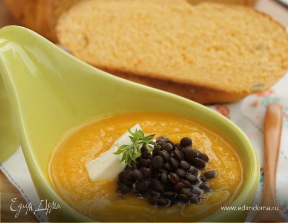 Тыквенный суп-пюре с чечевицей 