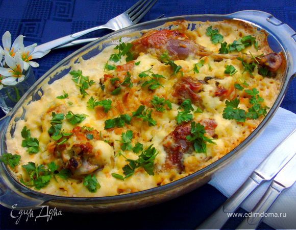 Курица с чесноком на рисовой подушке Курица с чесноком на рисовой подушке