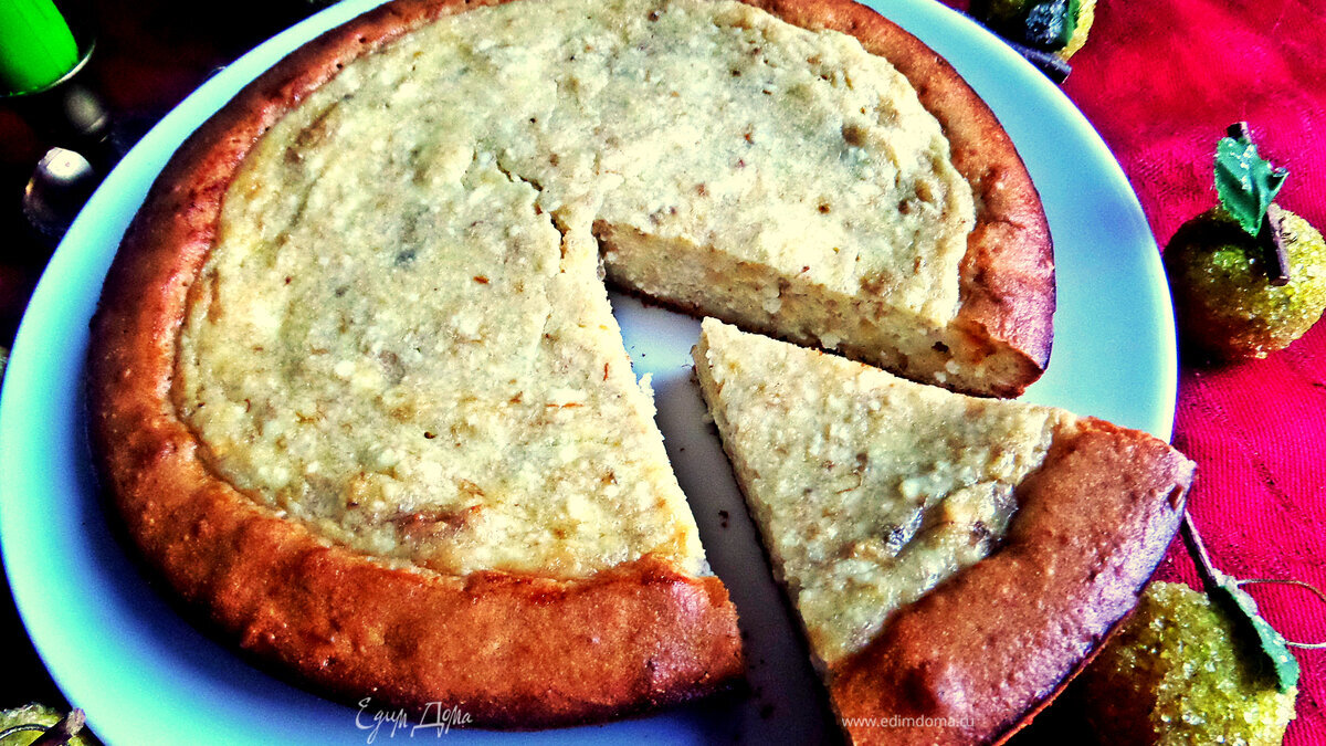 Заливная ватрушка с бананами