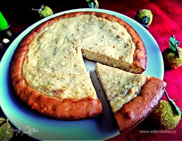 Заливная ватрушка с бананами