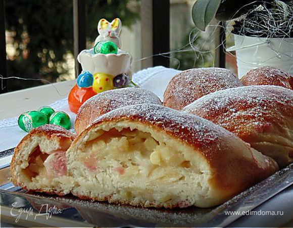 Плетенка с марципаном и яблоком Плетенка с марципаном и яблоком