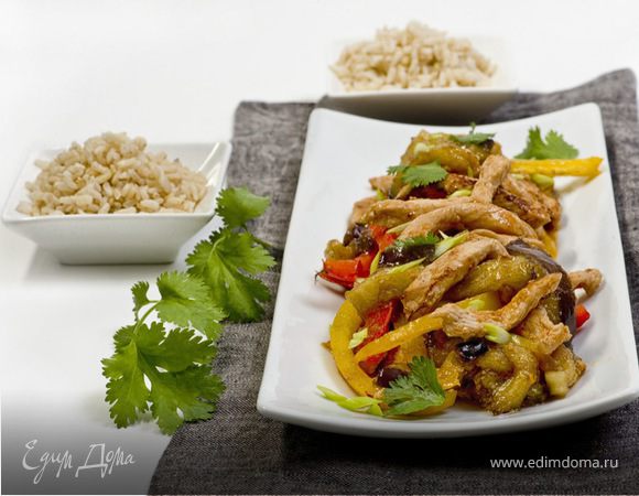 Баклажаны с курицей по-пекински Баклажаны с курицей по-пекински