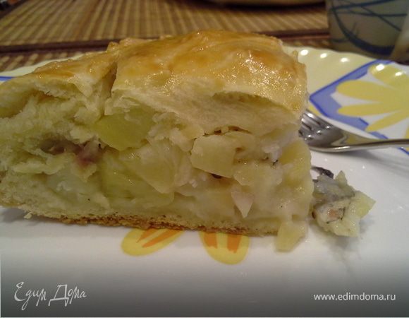 Пирог из пышного теста "Рыбный"