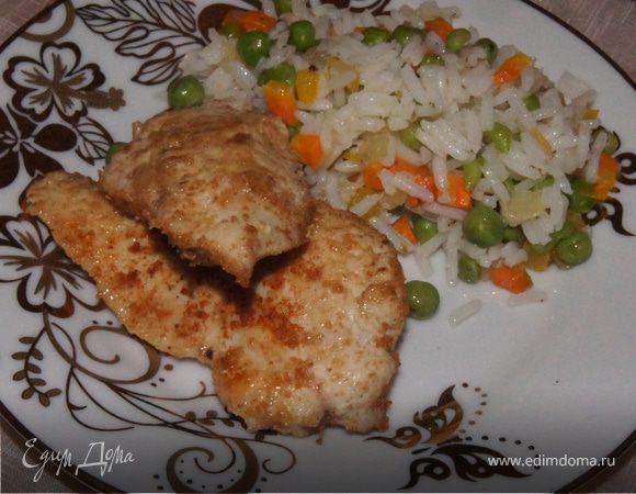 Куриные отбивные с "цветным" рисом Куриные отбивные с "цветным" рисом