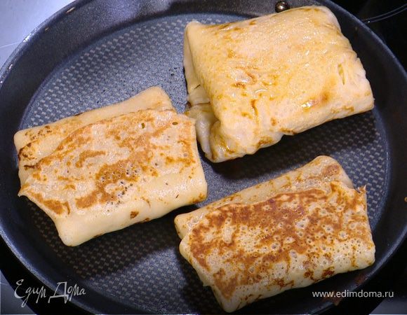 Гречневые блинчики с сыром и ветчиной 