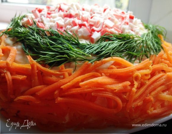 Торт-салат из крекеров и крабовых палочек Торт-салат из крекеров и крабовых палочек