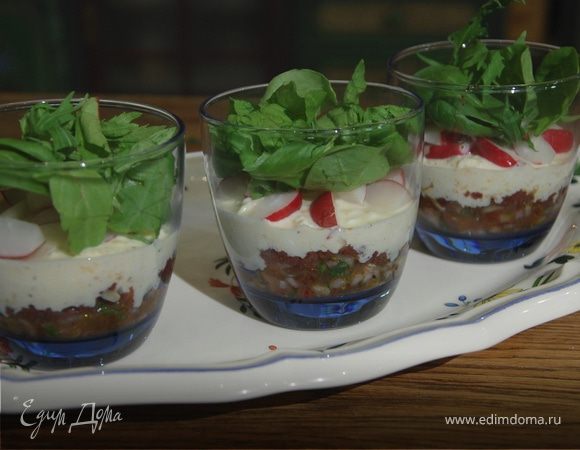 Салат по-провансальски в бокале 