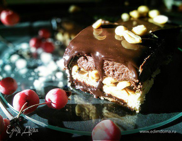 Арахисово-шоколадные пирожные