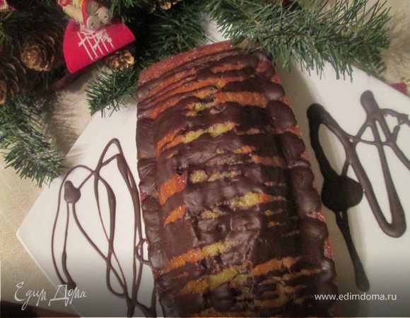 Апельсиново-карамельный кекс в шоколадной глазури Апельсиново-карамельный кекс в шоколадной глазури