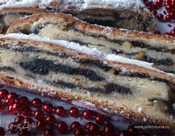 Марципановый штоллен с маком и яблоками Марципановый штоллен с маком и яблоками