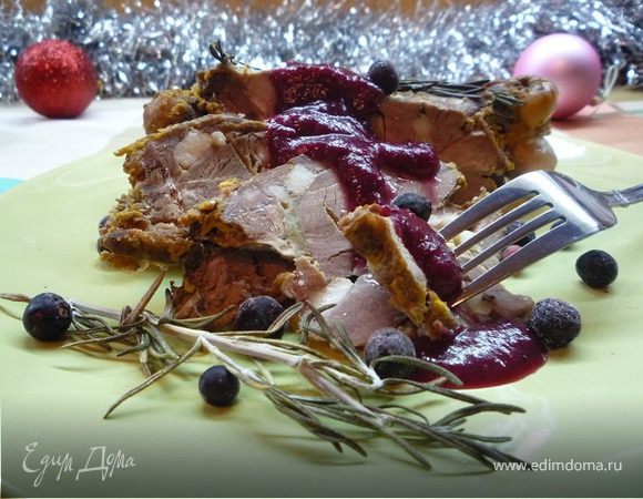Баранья нога в духовке с розмарином и клюквенным соусом Баранья нога в духовке с розмарином и клюквенным соусом