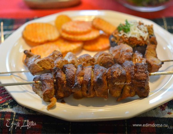 Свиной шашлык с чили маринадом и горчицей