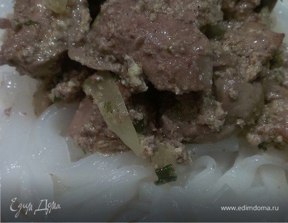 Куриная печень в сметанном соусе Куриная печень в сметанном соусе