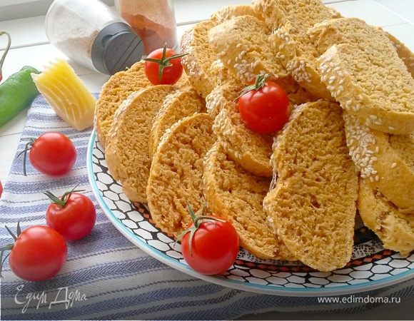 Закусочное печенье бискотти с сыром и пряностями