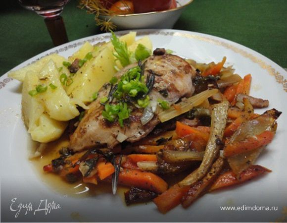 Ароматная курочка в вине