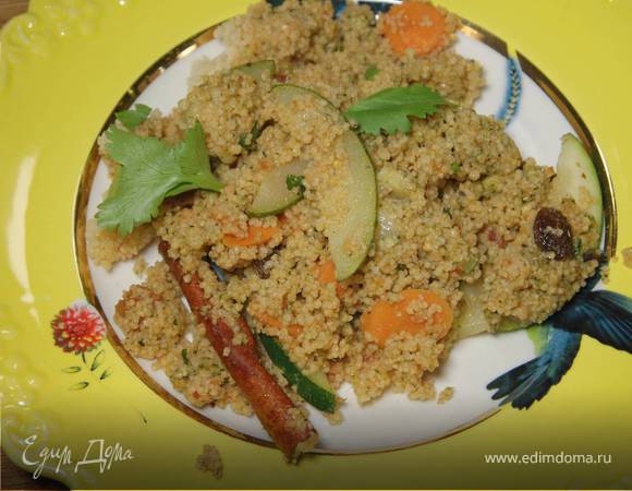 Кускус с овощами и миндальным песто Кускус с овощами и миндальным песто