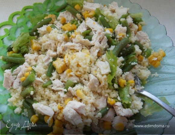 Салат с курицей и лимонным кускусом Салат с курицей и лимонным кускусом