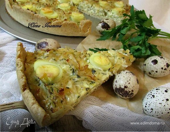 Киш из цельнозерновой муки с капустой и яйцом Киш из цельнозерновой муки с капустой и яйцом