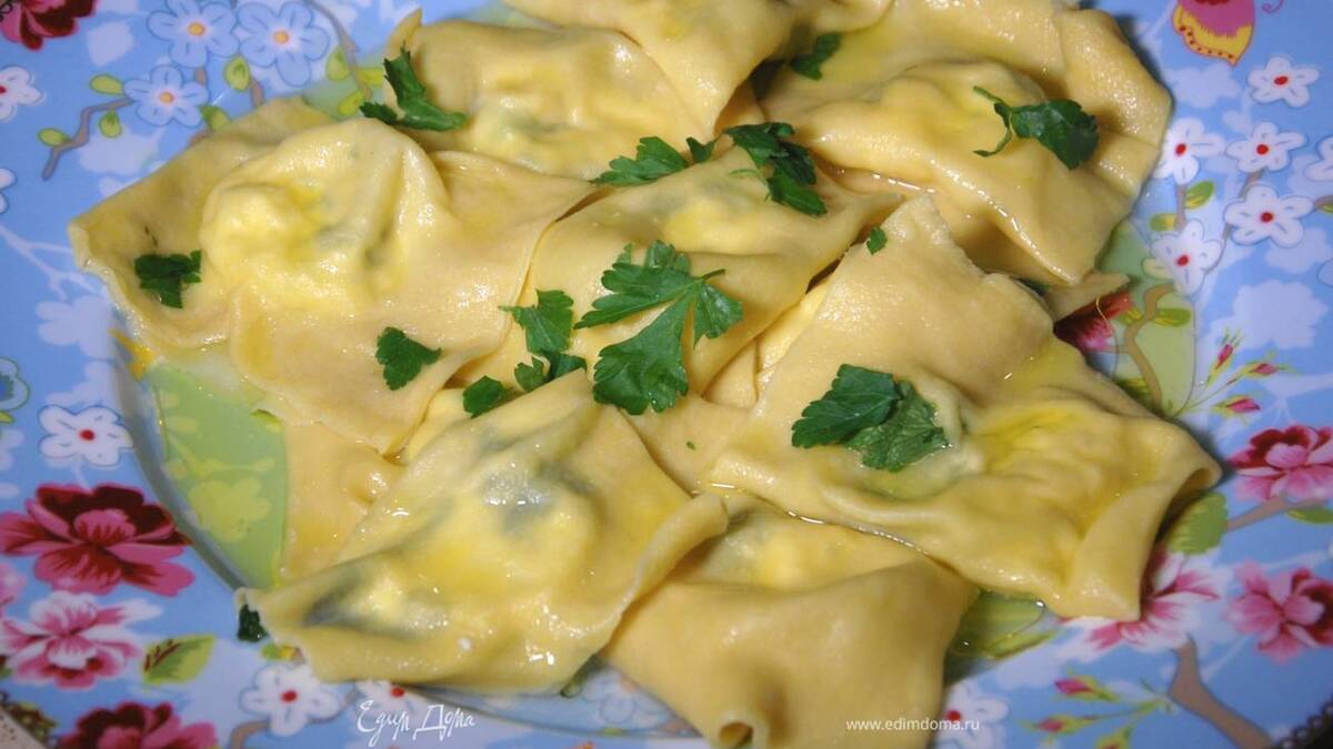 Равиоли со шпинатом и творогом