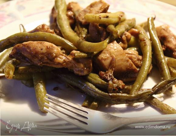 Спаржевая фасоль с курицей Спаржевая фасоль с курицей