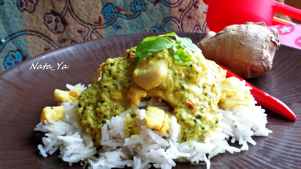 Тайский зеленый карри с курицей от Джейми Оливера