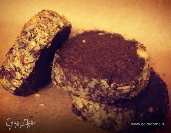 Шоколадно-лимонное печенье в ореховой панировке Шоколадно-лимонное печенье в ореховой панировке