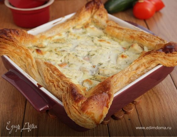 Рыбный пирог с плавленым сыром Рыбный пирог с плавленым сыром