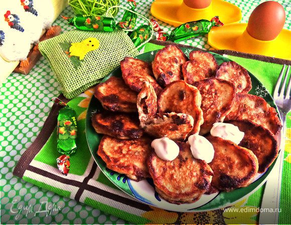 Оладьи банановые с конфетами