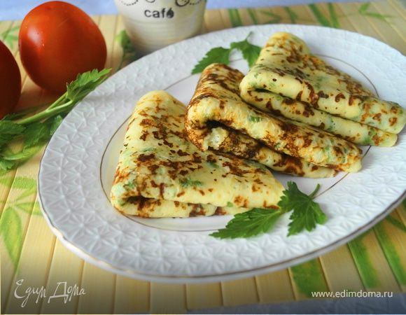 Блинчики с сыром и зеленью