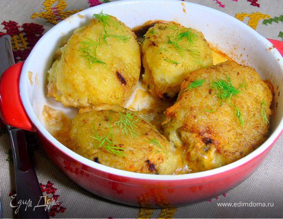 Фаршированные грудки в картофельной шубе