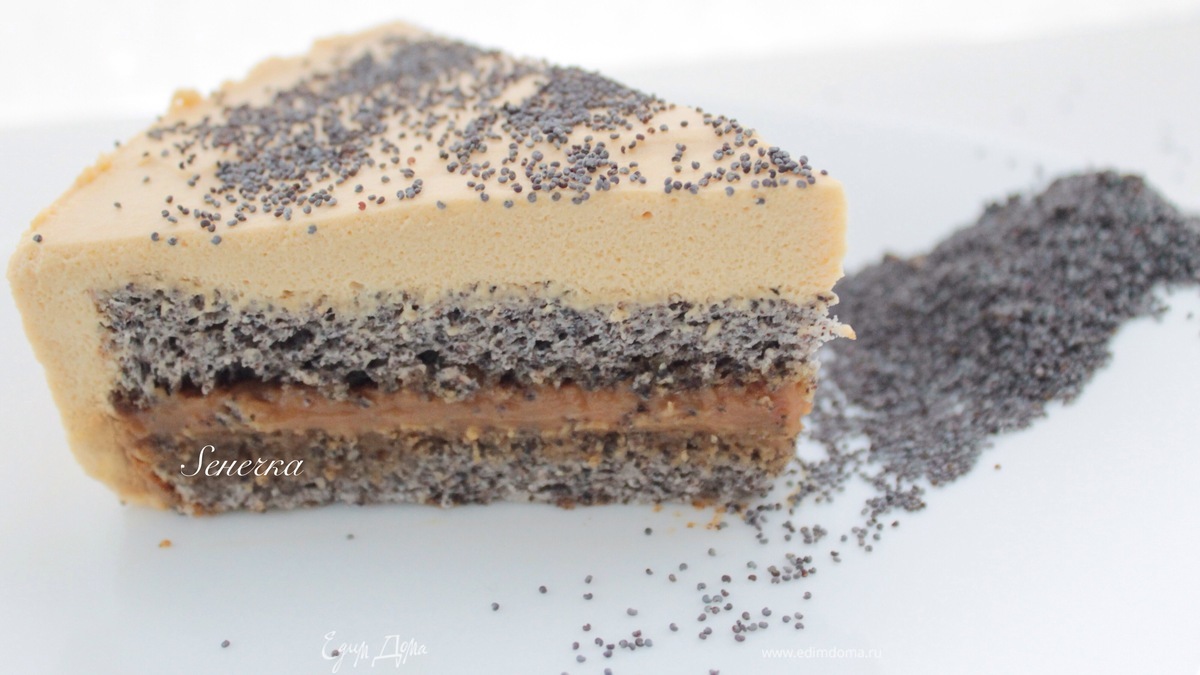 Маково-карамельный торт