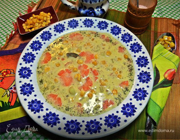 Сырный суп с гречневыми хлопьями