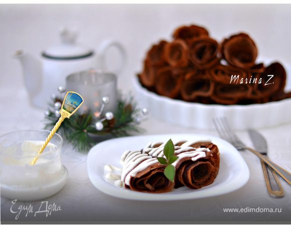 Тоненькие шоколадные блинчики