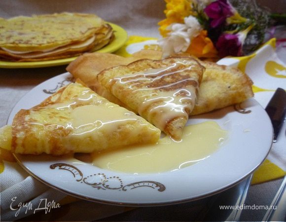 Тонкие крахмальные блинчики на сливках