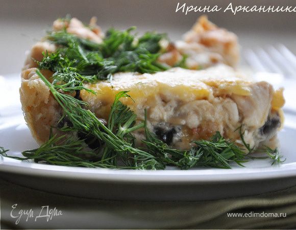 Пирог-жульен в слоеном тесте