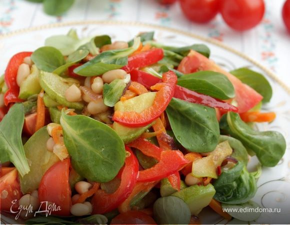 Салат с фасолью острый