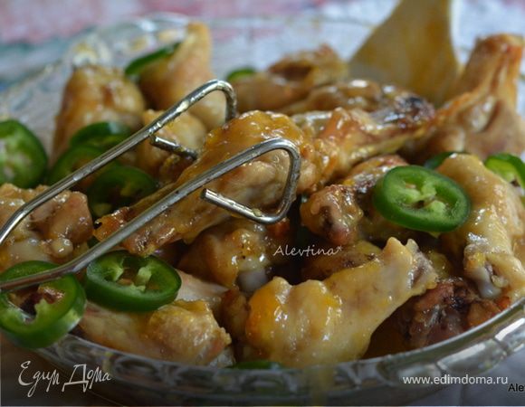 Сладко-пряные куриные крылышки