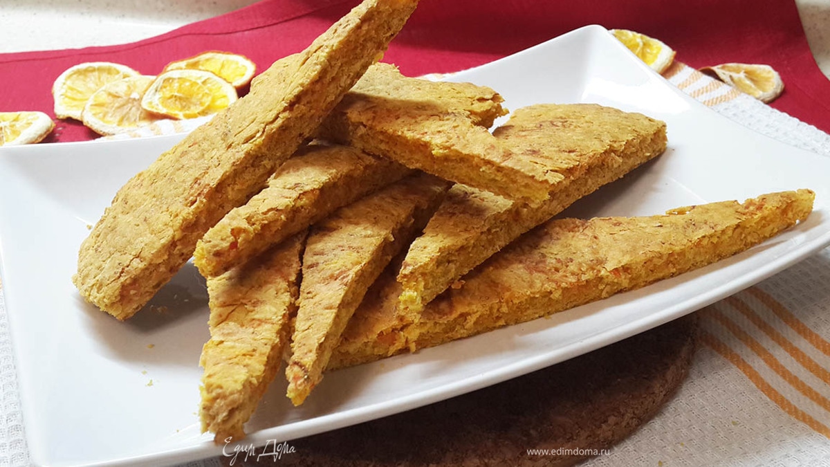 Морковно-овсяное постное печенье с имбирем