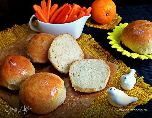 Булки бутербродные на морковном отваре Булки бутербродные на морковном отваре