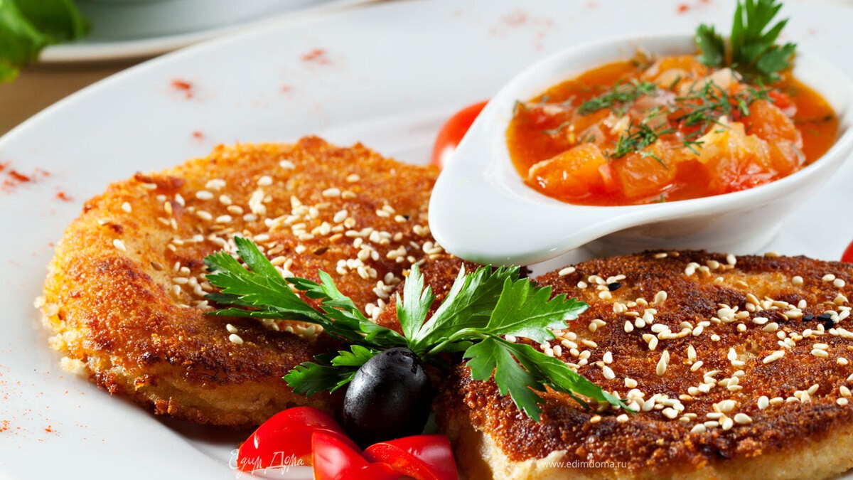 Котлеты гороховые «фалафели по-арабски» с томатным соусом