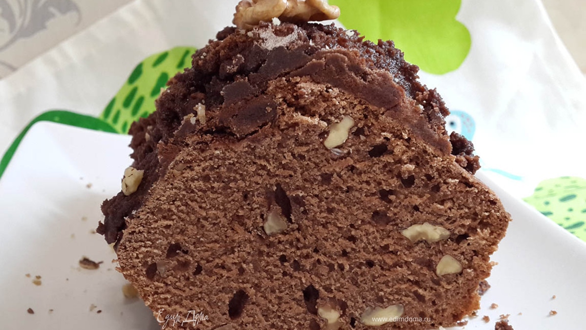 Постный шоколадно-ореховый кекс