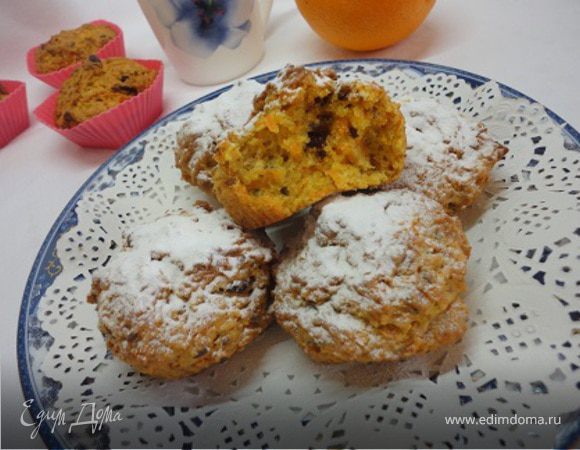 Морковно-апельсиновые маффины с клюквой Морковно-апельсиновые маффины с клюквой