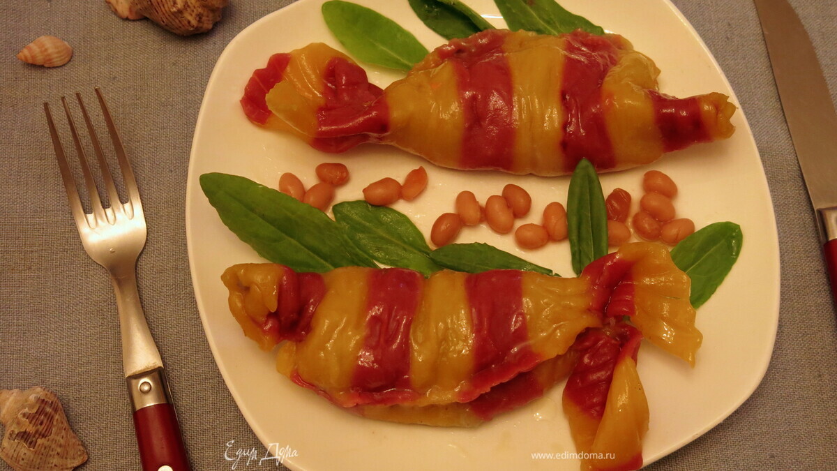 Постные манты «рыбки» с кальмарами