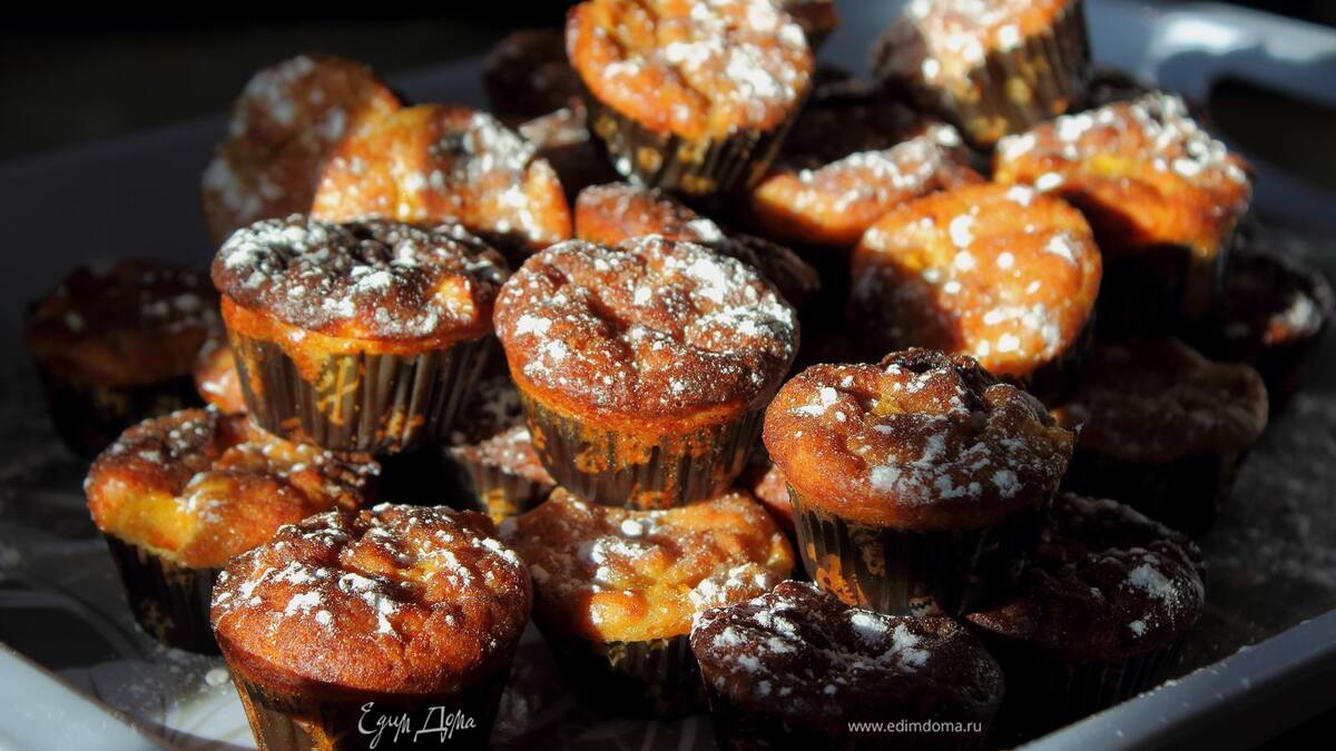 Фруктовые творожные кексы с кукурузной мукой