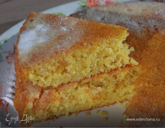 Кекс с апельсином, курагой и кедровыми орешками 