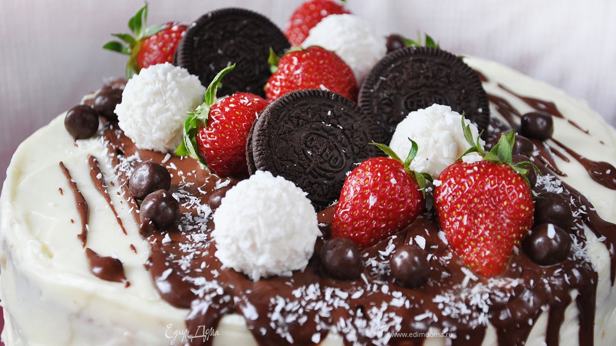 Торт с маскарпоне и взбитыми сливками